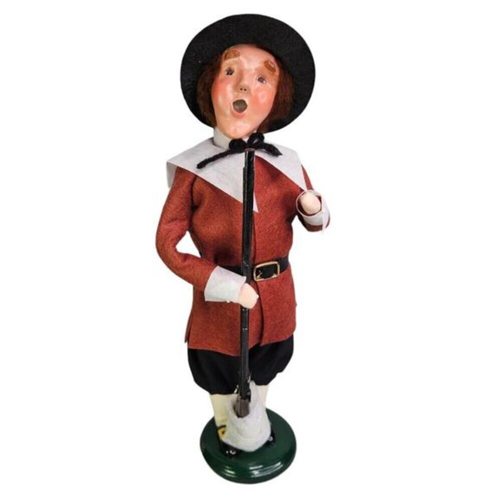Byers Choice Caroler Pilgrim Thanksgiving‎ Long Rifle Man Collar Harvest Signed